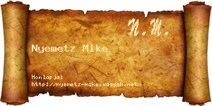 Nyemetz Mike névjegykártya